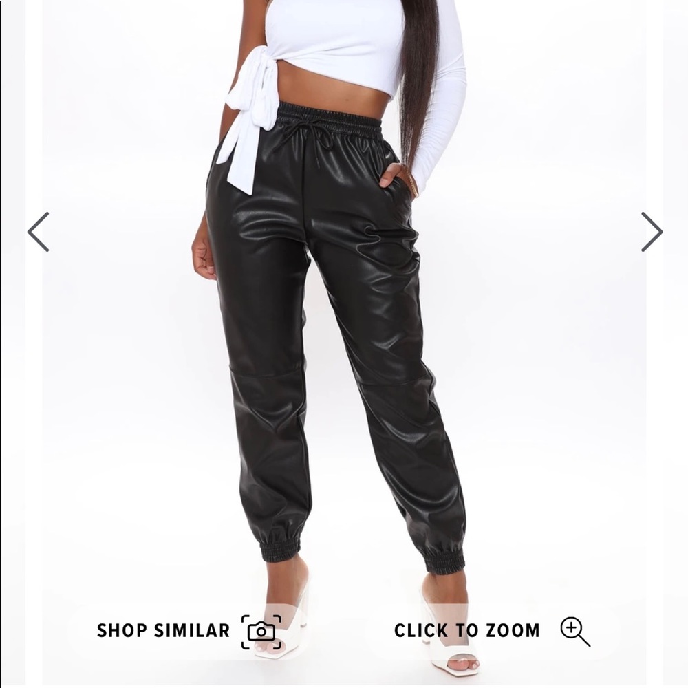 Fashion Nova leather joggers